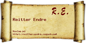 Reitter Endre névjegykártya